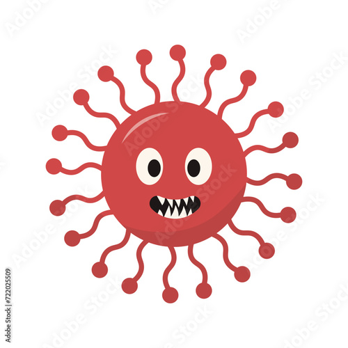 Illustration of the corona virus and influenza virus. Vector virus icon. White Background. Vector Illustration.