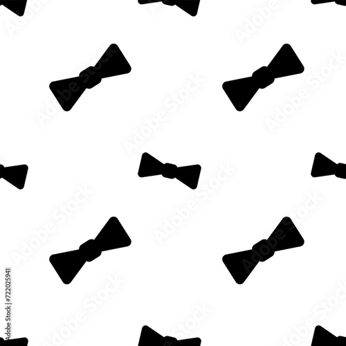 Bow tie, seamless pattern, vector. Black bow tie on a white background. Father's day pattern.