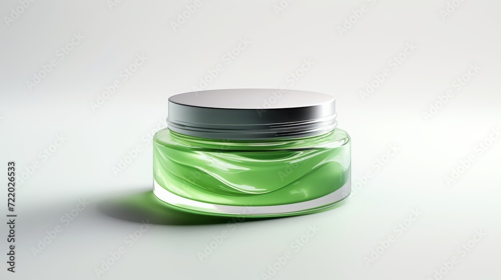 cosmetic jar with face gel. cosmetic jar with face gel.