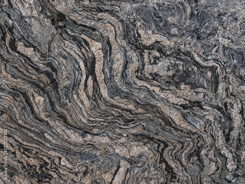 Intricate Patterns of Natural Swirled Rock Formation in Broad Daylight