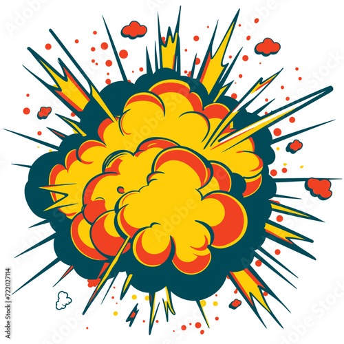 Vector cartoon explosion in isolated background