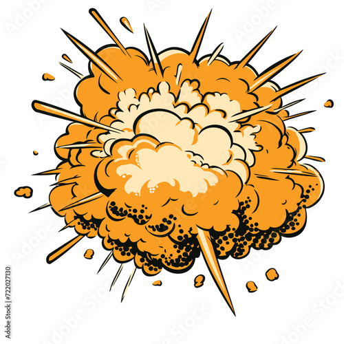 Vector cartoon explosion in isolated background