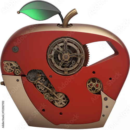 Apple in simpatik style. Abstract illustration. AI created. photo
