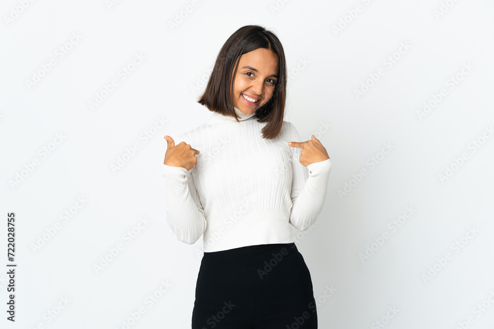Young latin woman isolated on white background proud and self-satisfied Young latin woman isolated on white background proud and self-satisfied