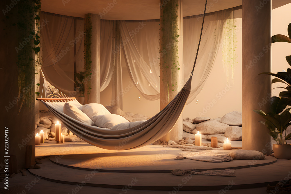 Spa room with a hammock