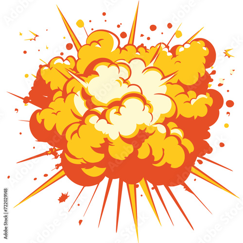 Vector explosion graphic in white background