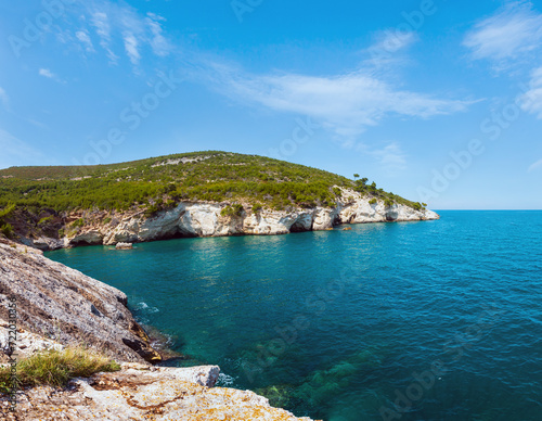 Summer rocky sea coast, Gargano, Puglia, Italy