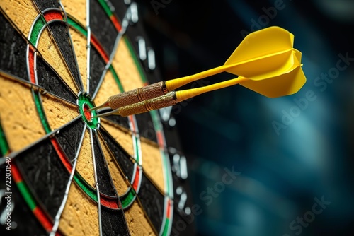 A focused aim at a precise target, a dart board reveals the sharp potential of this strategic weapon photo