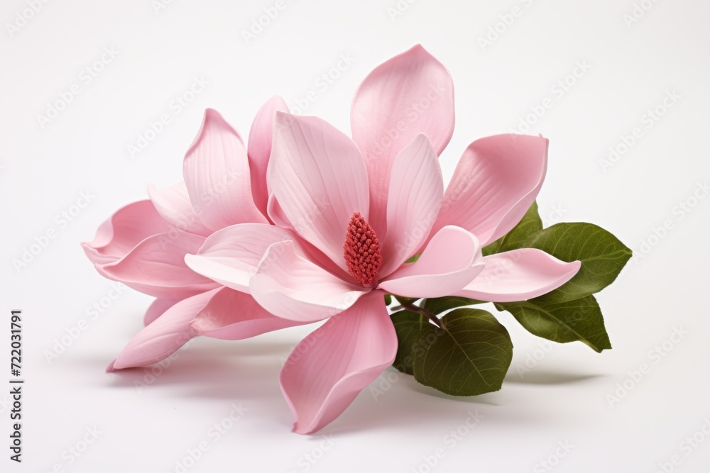 Pink magnolia flowers isolated on white background
Pink magnolia flowers isolated on white background