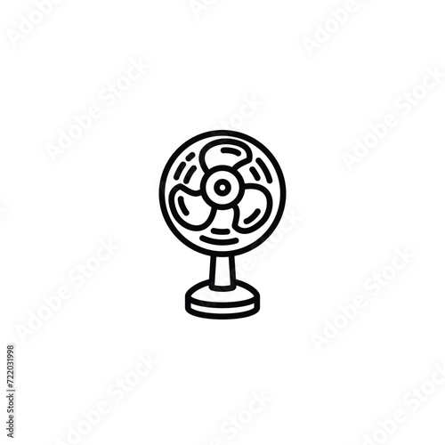 Original vector illustration. A table fan. A contour icon.