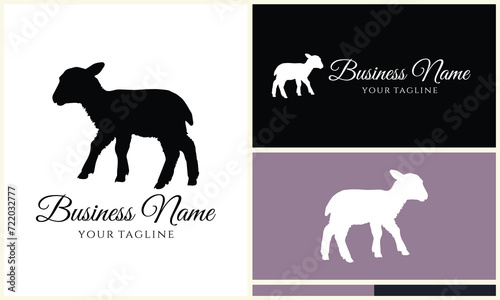 silhouette sheep goat logo template