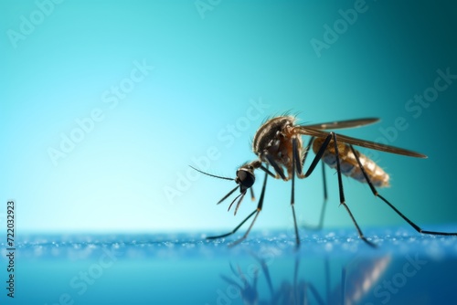 photo mosquito on a blue defocused background