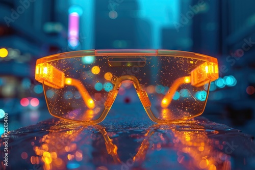 Glasses that adjust correctly eyesight from blurred to sharp. Generative AI