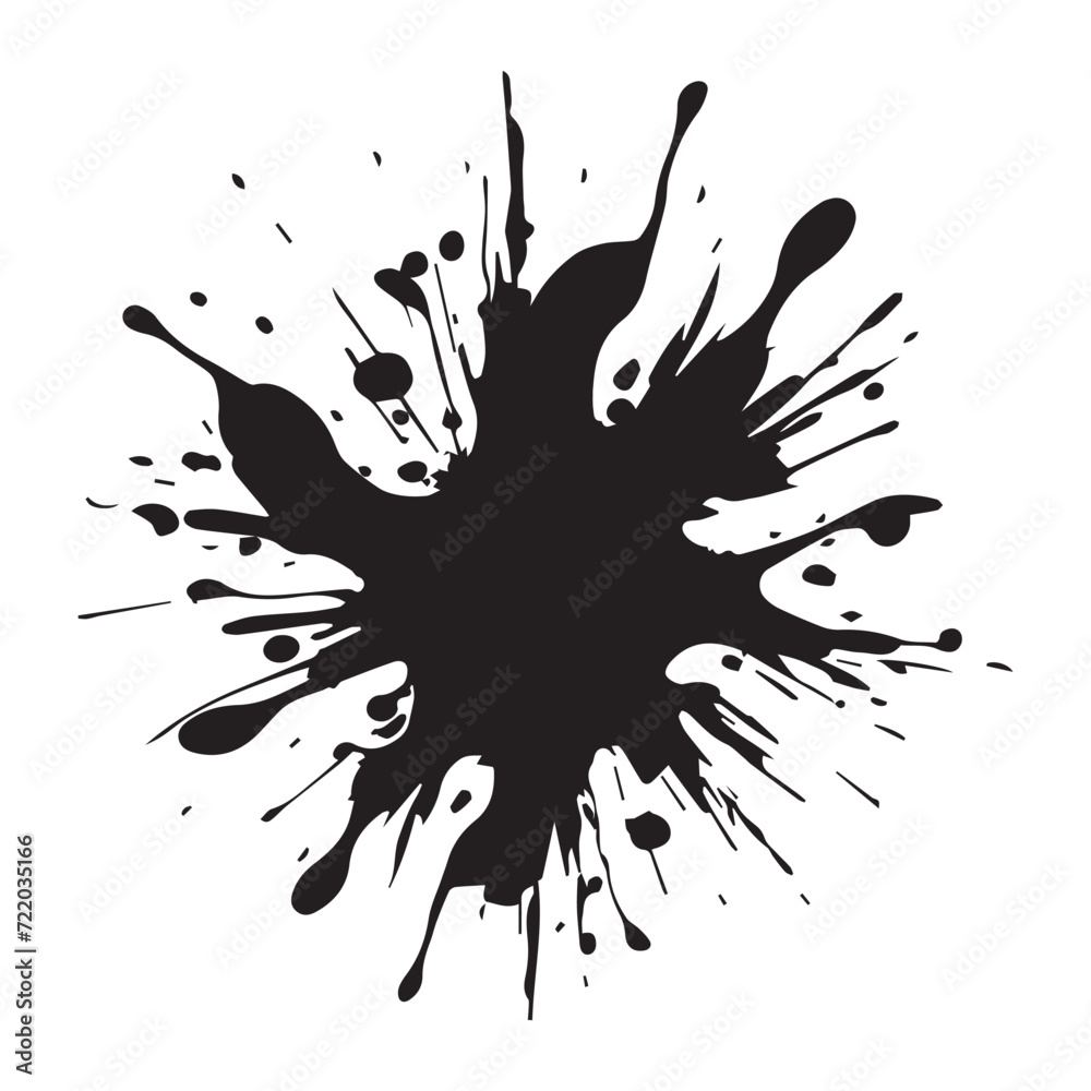 Drop paint art brush stroke on a white background, vector illustration. Drop paint art brush stroke on a white background, vector illustration.