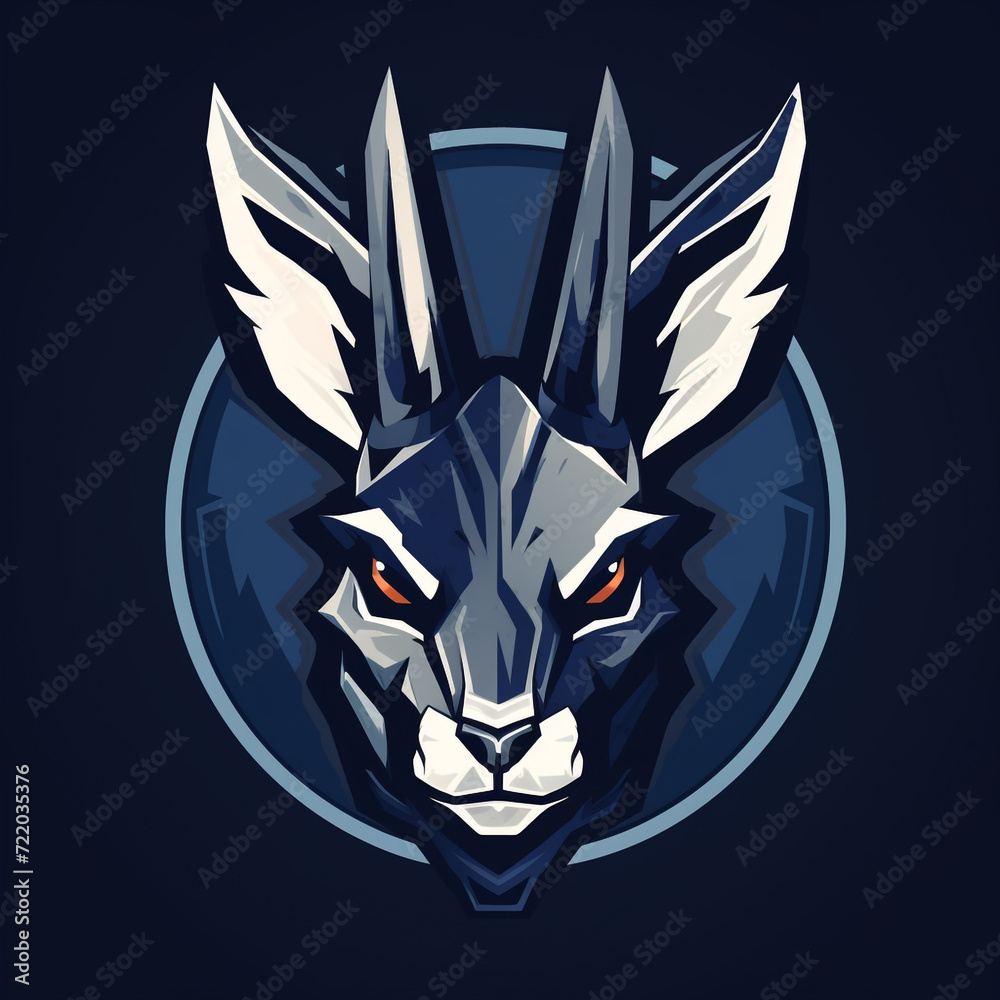 Fototapeta premium jackalope rabbit sport logo сreated with Generative Ai