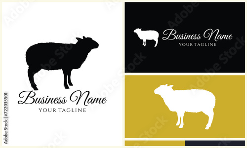 silhouette sheep goat logo template