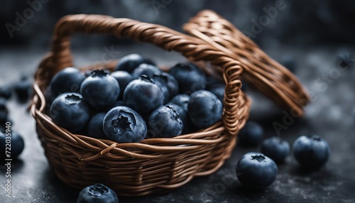 Wallpaper Mural fresh organic blueberry in a small basket 
 Torontodigital.ca