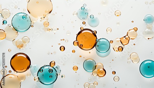 Blue water or wine bubbles background with copy space for creative designs and advertising purposes