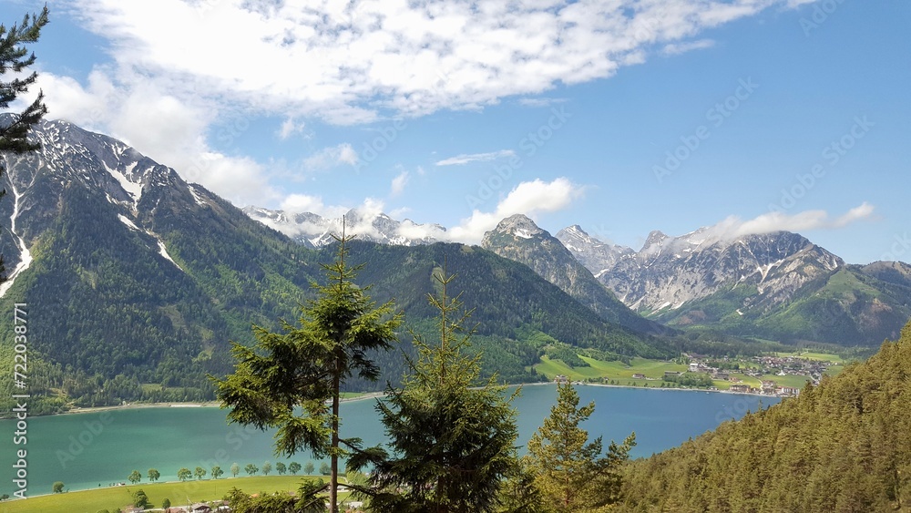 Achensee view mountains and sky Achensee view mountains and sky