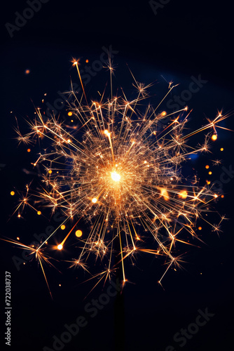 Realistic fireworks kaleidoscope on black background.