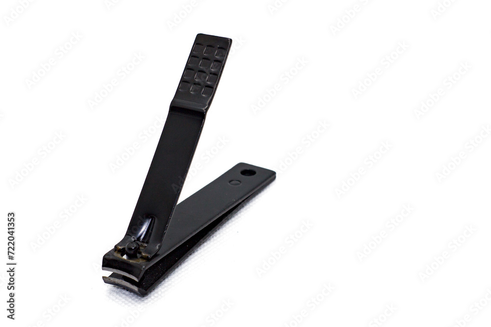 Black nail clippers isolated on white background Black nail clippers isolated on white background
