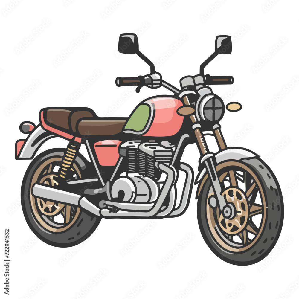 vintage motorcycle, simple vector illustration