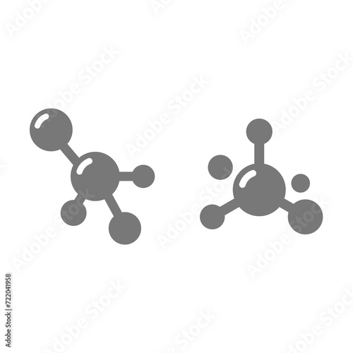 Molecule structure vector icon. Simple glyph symbol.
