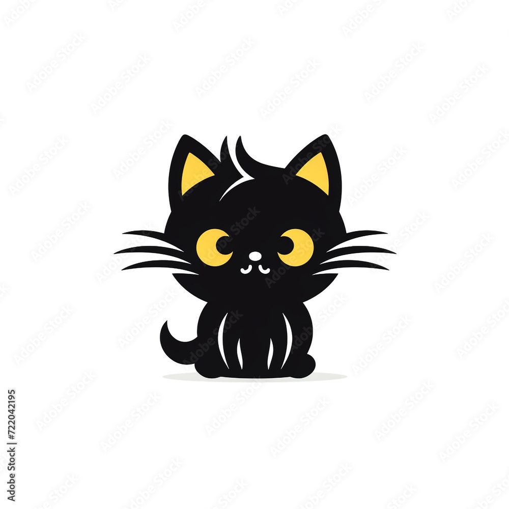 cute cat logo very simple design сreated with Generative Ai cute cat logo very simple design сreated with Generative Ai