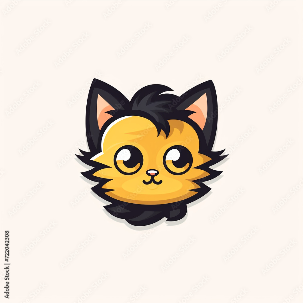 cute cat logo very simple design сreated with Generative Ai cute cat logo very simple design сreated with Generative Ai