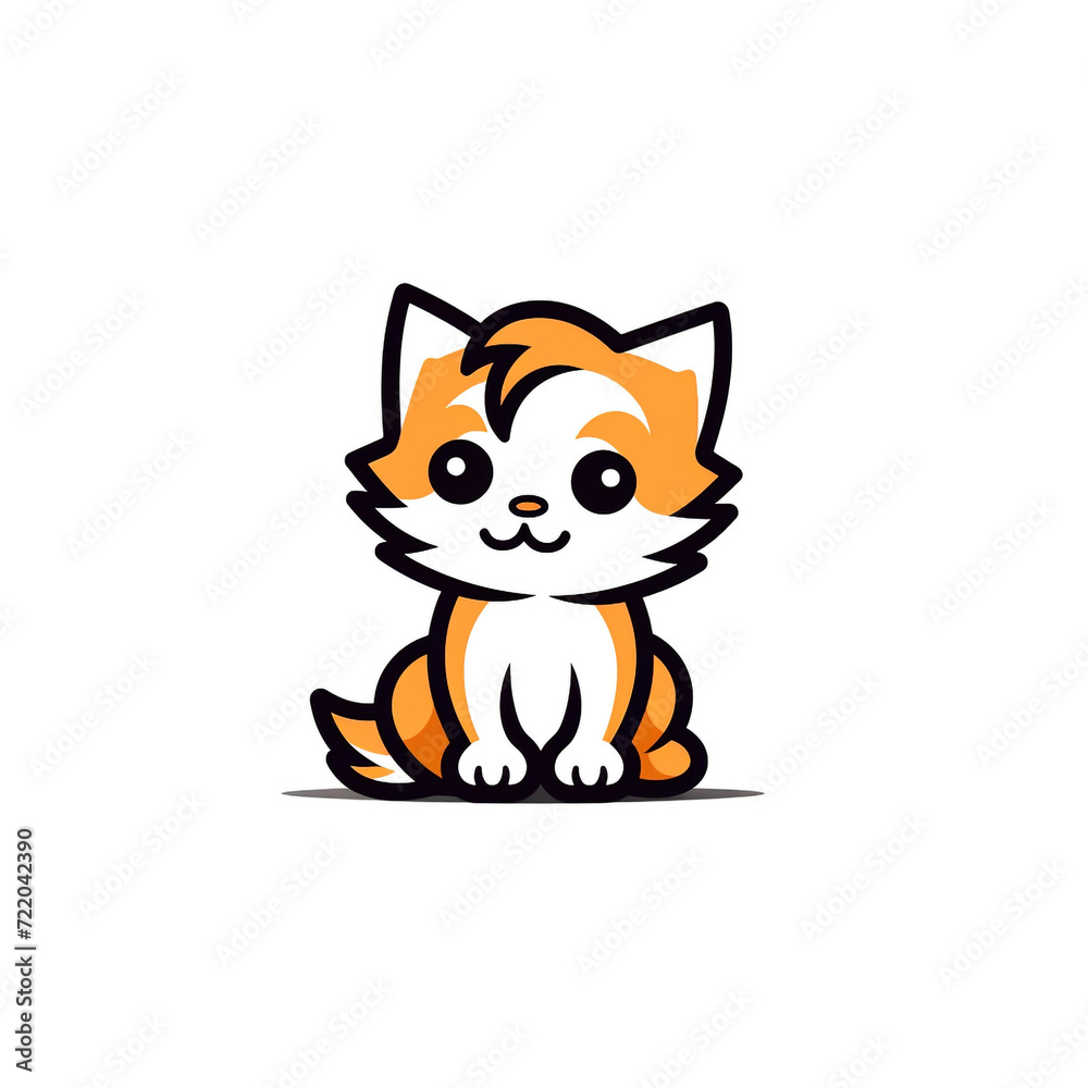 cute cat logo very simple design сreated with Generative Ai cute cat logo very simple design сreated with Generative Ai