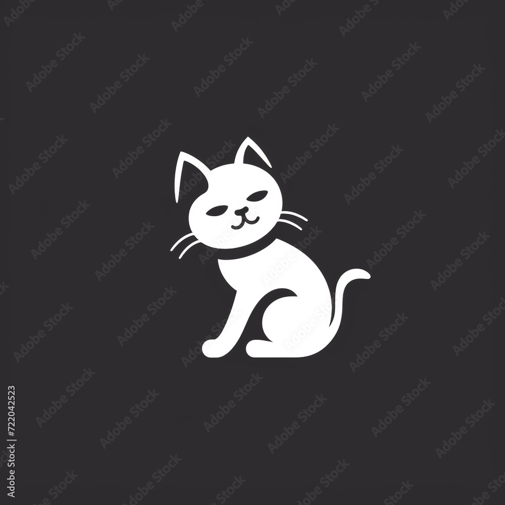 cute cat logo very simple design сreated with Generative Ai