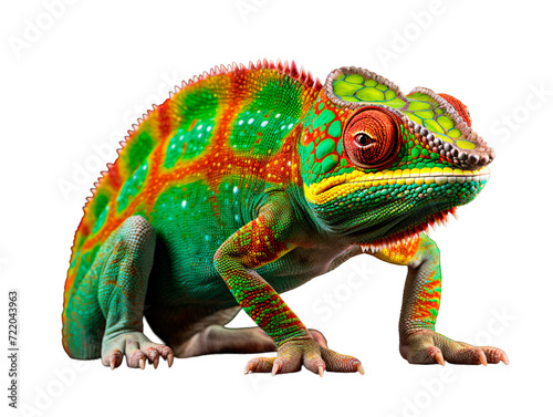a colorful lizard with red and green spots