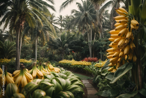 Concept photo shoot of garden of banana trees