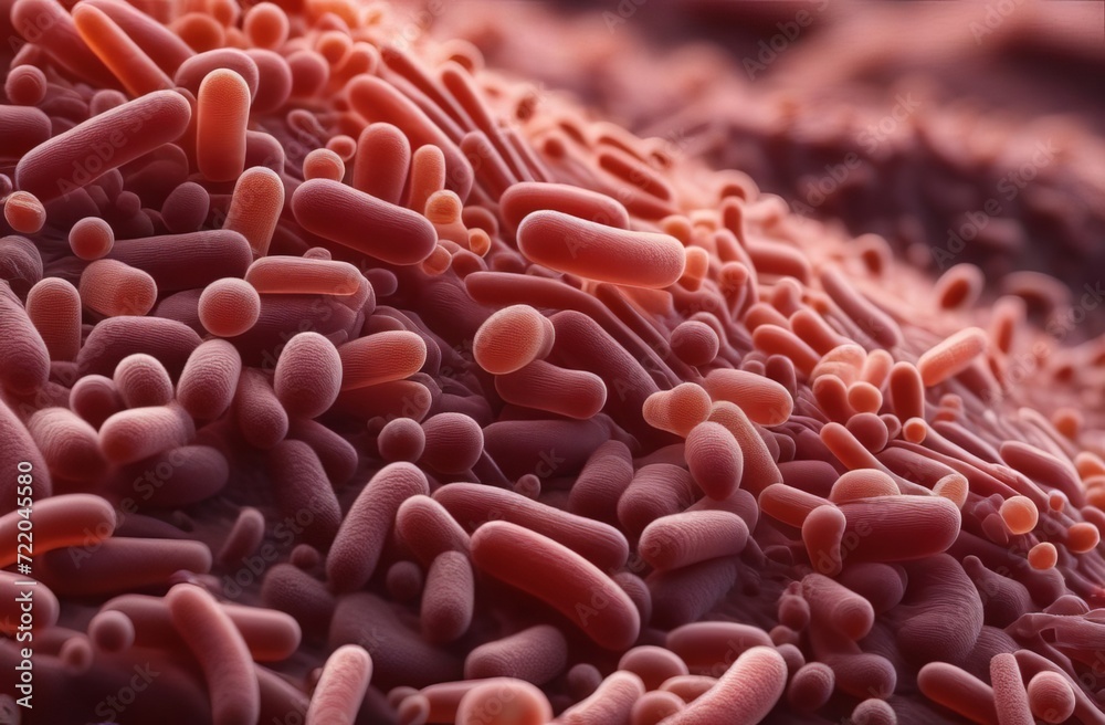 Abstract e. coli bacteria background. Microscopic view of gram stain ...