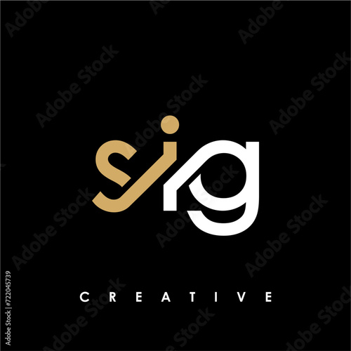 SIG Letter Initial Logo Design Template Vector Illustration