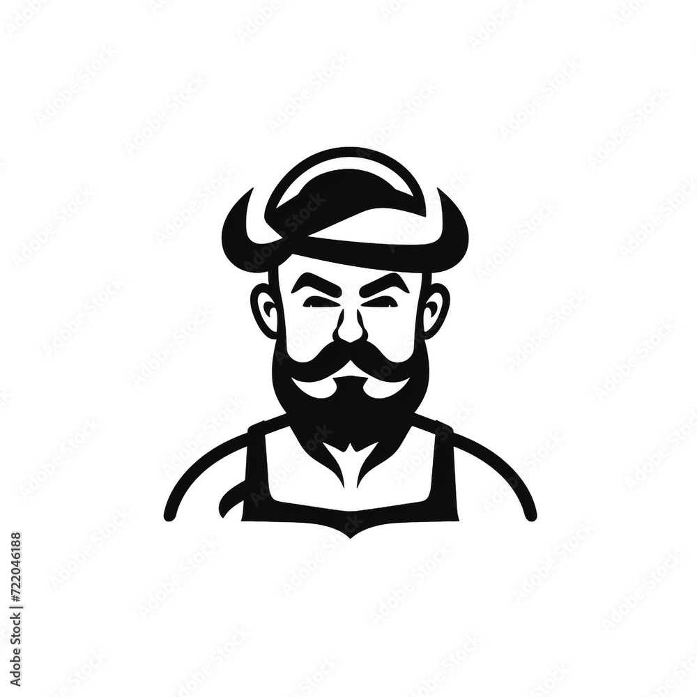 logo of flat butcher, minimalistic, black and white сreated with Generative Ai logo of flat butcher, minimalistic, black and white сreated with Generative Ai