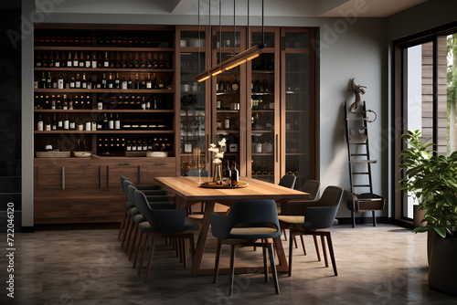 dining room with a wine cellar