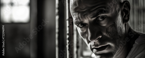 Portrait of prisoner in prison