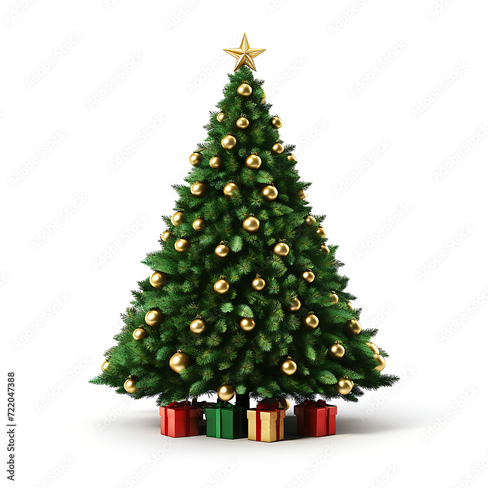 3d rendered realistic Christmas tree on isolated background 3d rendered realistic Christmas tree on isolated background