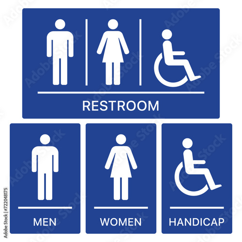 Square restroom signs