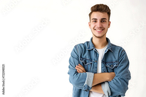 portrait of man arm crossed on isolated background