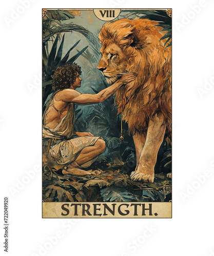 Vintage Tarot Card The Strength