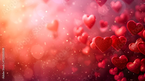 valentine background with hearts. generative ai 