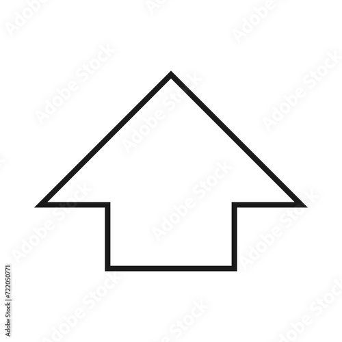 Hollow Upward Pointing Short Arrow Icon
