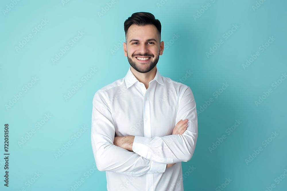 portrait of businessman arm crossed on isolated background portrait of businessman arm crossed on isolated background