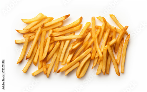 French fries crispy Isolated on white background Generated by AI