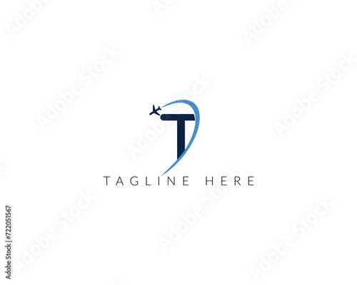 Letter T tour and travel logo design vector