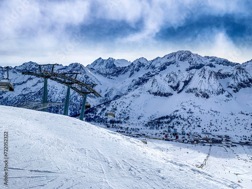 Passo del Tonale, ski lifts, Dolomites, Italy