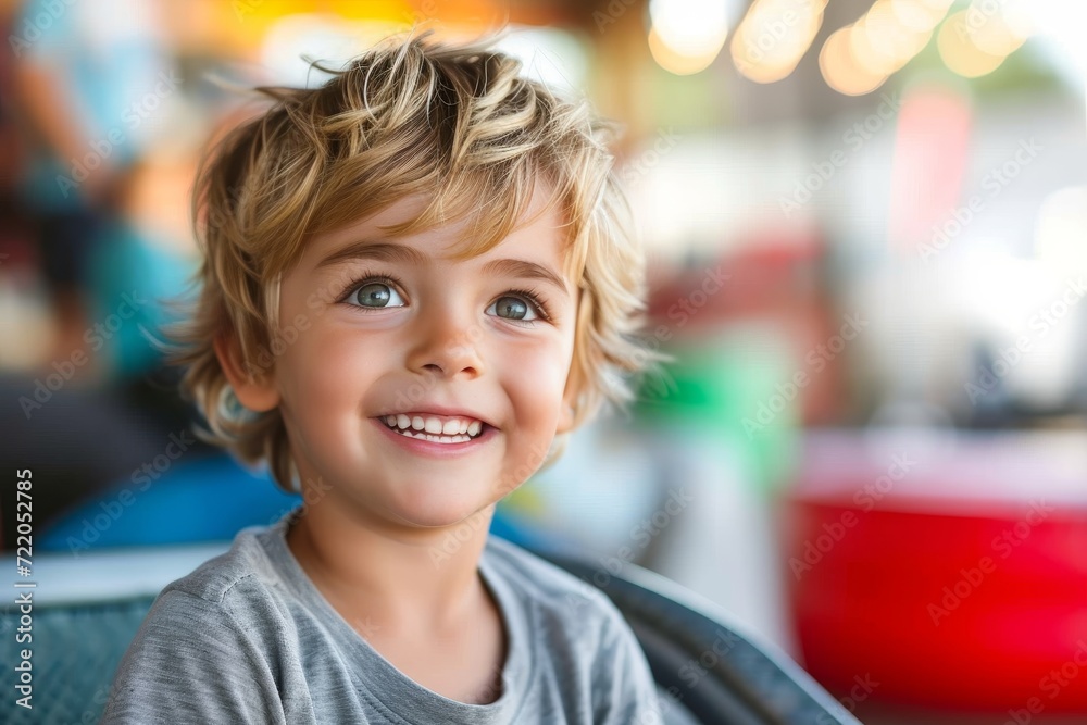 A beaming toddler, dressed in colorful clothing, flashes a toothy grin at the camera, revealing a dimpled cheek and raised eyebrow, capturing the pure joy of childhood in a stunning outdoor portrait A beaming toddler, dressed in colorful clothing, flashes a toothy grin at the camera, revealing a dimpled cheek and raised eyebrow, capturing the pure joy of childhood in a stunning outdoor portrait
