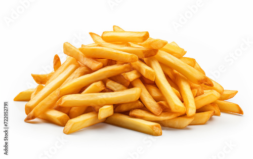 French fries crispy Isolated on white background Generated by AI